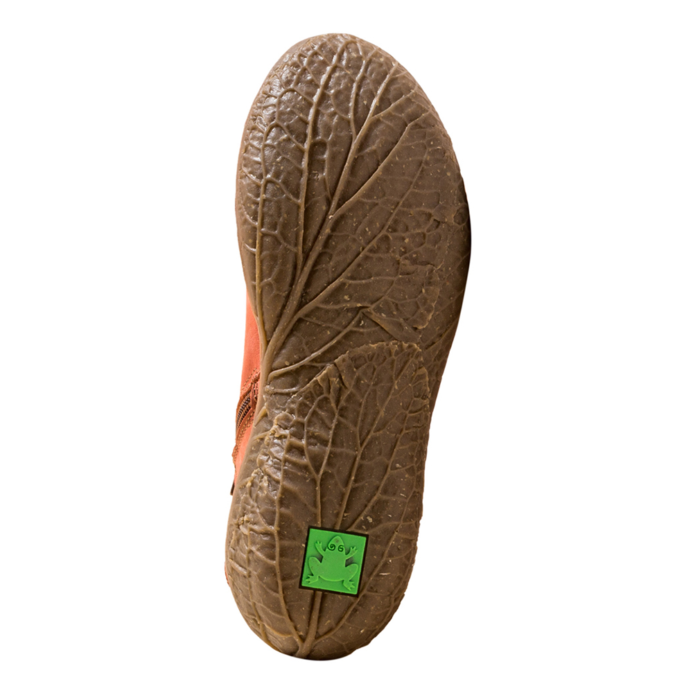 Decorative leaf sole from El Naturalista red leather N5724 ankle boots