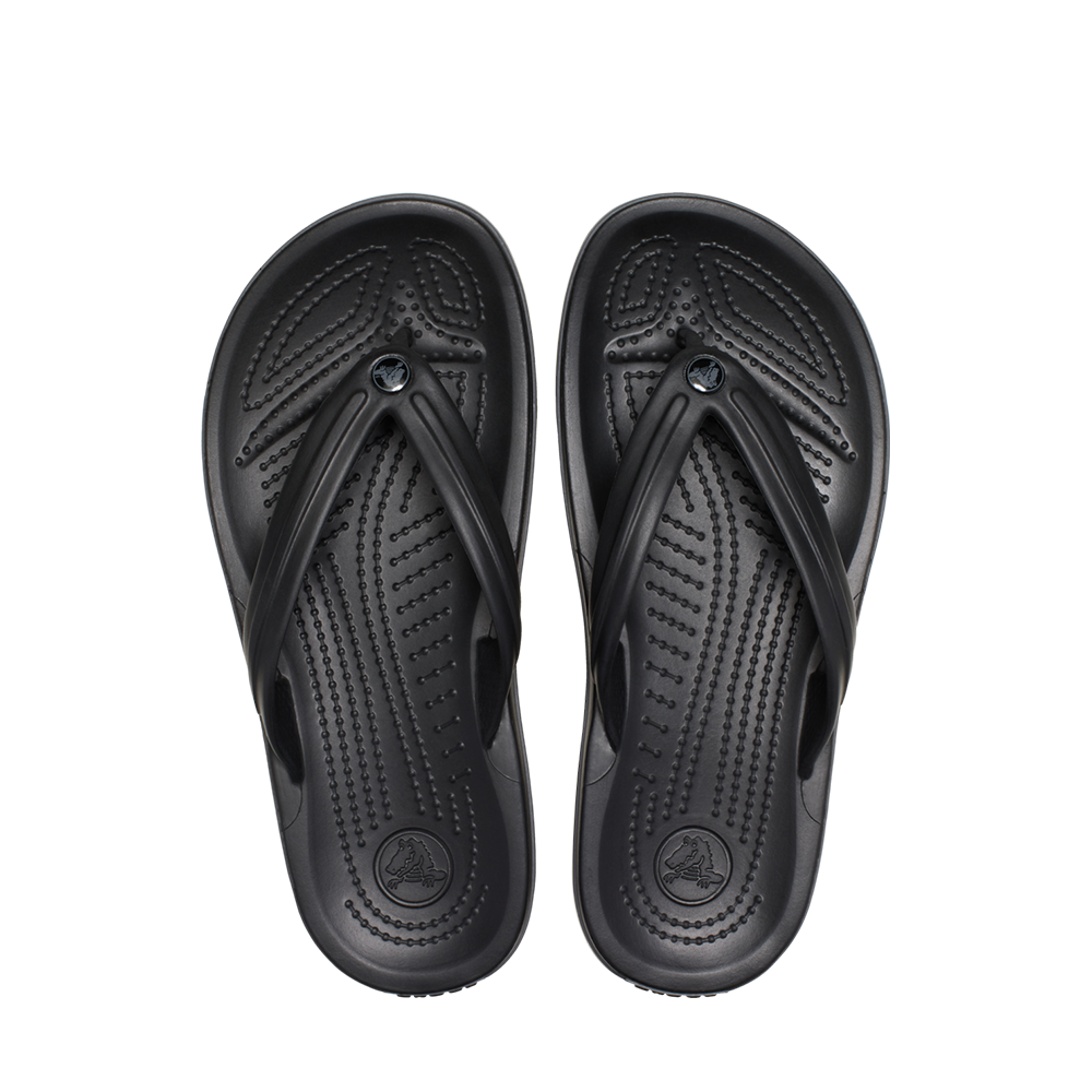 Pair of black Crocs flip-flops