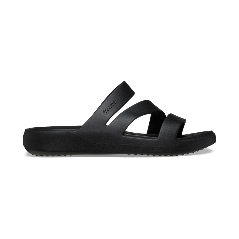 Side view of Crocs black Getaway ladies sandal