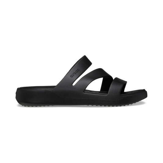 Side view of Crocs black Getaway ladies sandal