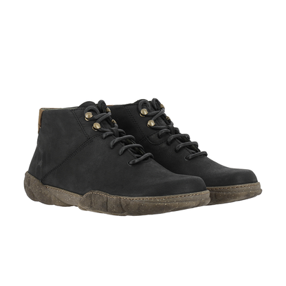 Pair of El Naturalista black leather men's black lace-up boots.
