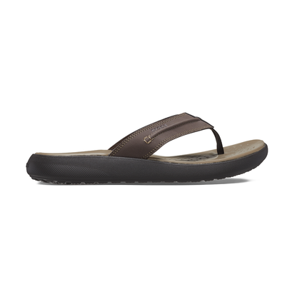 Side view single espresso two tone flip-flop