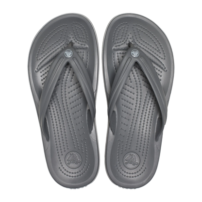 Pair of grey Crocs mens flip-flops