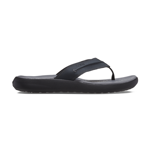 Black mens flip-flop Crocs Yukon single side view