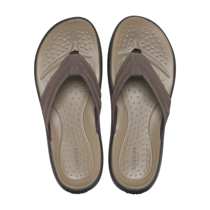 Pair of Crocs brown mens flip-flops