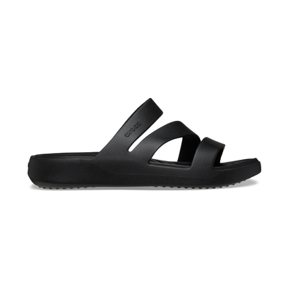 Side view of Crocs black Getaway ladies sandal