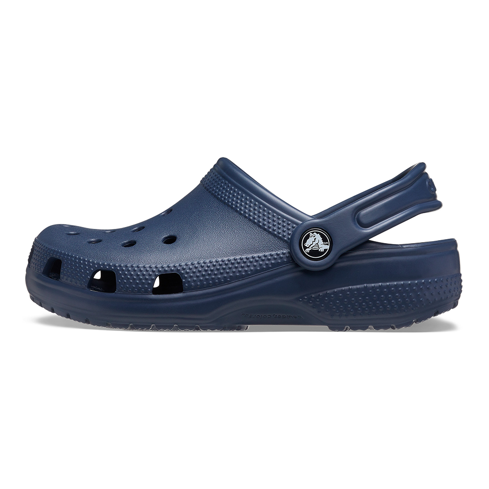 Crocs classic navy blue clogs for boys with sports mode strap and holes for clog decorations