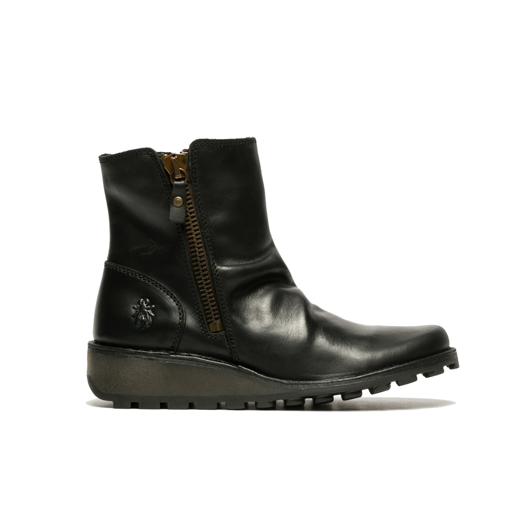 Fly London Mon leather ankle boot side on view