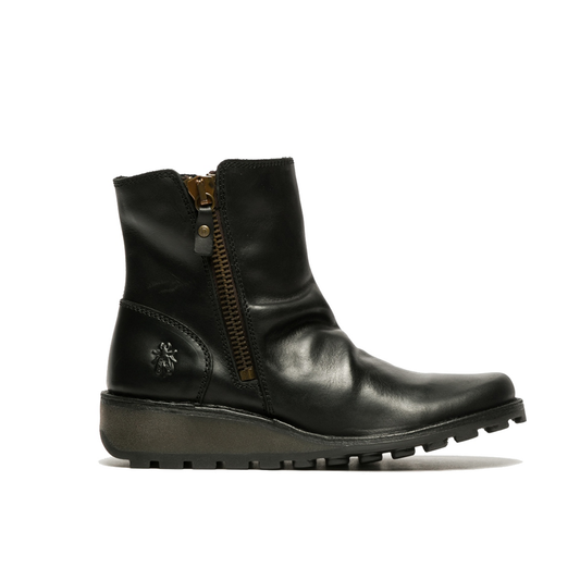 Fly London Mon leather ankle boot side on view