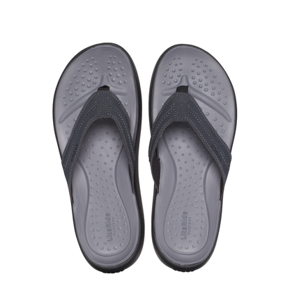 Pair of grey mens Crocs Yukon flip-flops